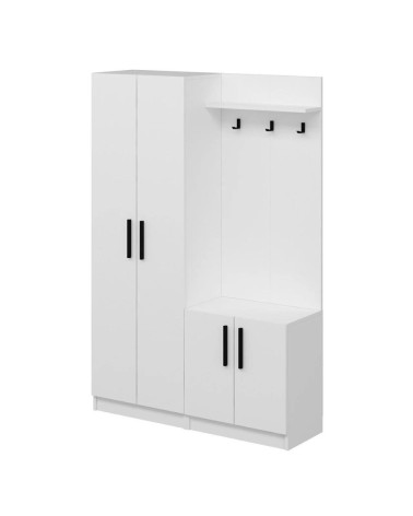 Armadio ingresso Dante con appendiabito colore bianco