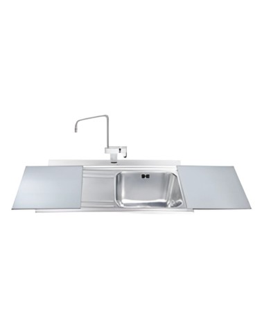Lavello Smeg LI91SGS 90x50 cm 1 vasca con gocciolatoio a sinistra con vetri silver