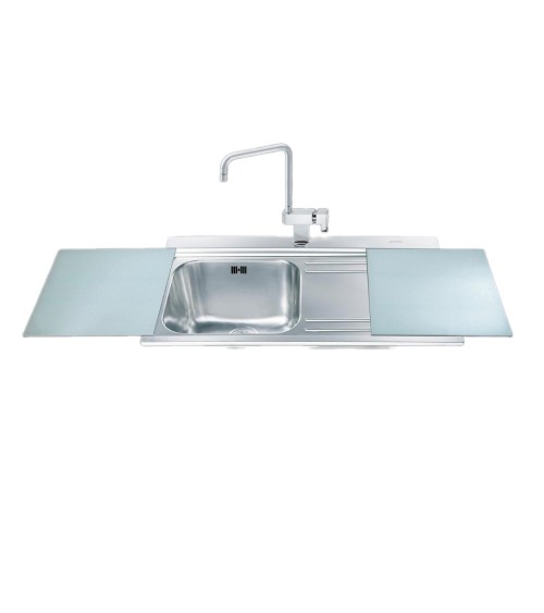 Lavello Smeg LI91SGD 90x50 cm 1 vasca con gocciolatoio a destra con vetri silver