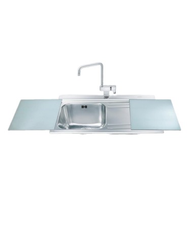 Lavello Smeg LI91SGD 90x50 cm 1 vasca con gocciolatoio a destra con vetri silver
