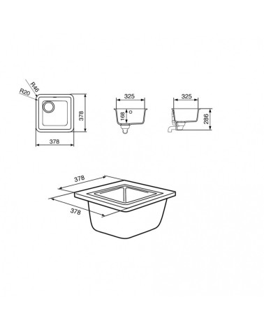 Vasca sottotop Smeg VST38AL 38x38 cm alluminio