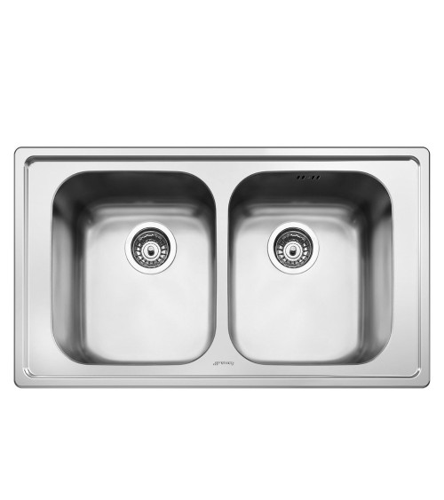 Lavello Smeg LP8622 inox 2 vasche 86x50 cm