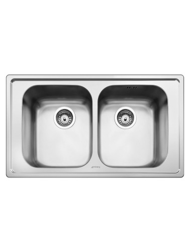 Lavello Smeg LP8622 inox 2 vasche 86x50 cm