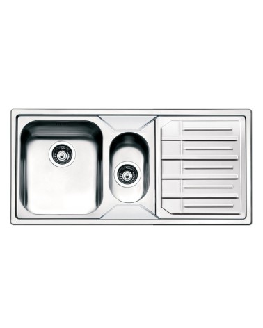 Lavello semifilo Smeg LP102D2 inox 100x50 cm 1 + 1/2 con gocciolatoio destro