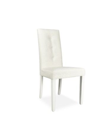 Sedia Montecarlo 3 bottoni tessuto bianco e decoro floreale set 2 pezzi