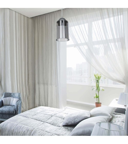 Lampada da soffitto Optical ASZ1027 con paralume in plastica fumè