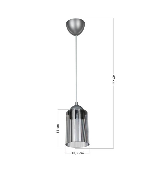 Lampada da soffitto Optical ASZ1027 con paralume in plastica fumè