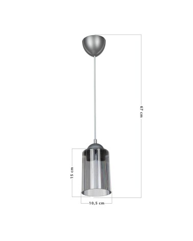 Lampada da soffitto Optical ASZ1027 con paralume in plastica fumè