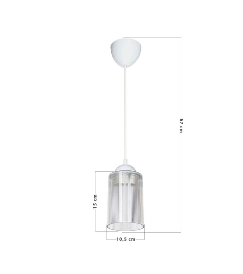Lampada da soffitto Optical ASZ1025 con paralume in plastica trasparente