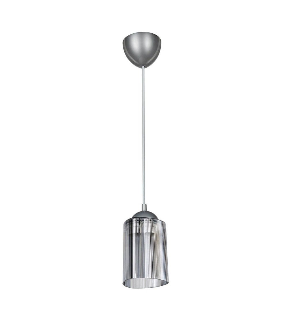 Lampada da soffitto Optical MDL3871 con paralume triangolo in plastica fumè