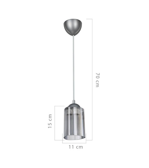 Lampada da soffitto Optical MDL3871 con paralume triangolo in plastica fumè