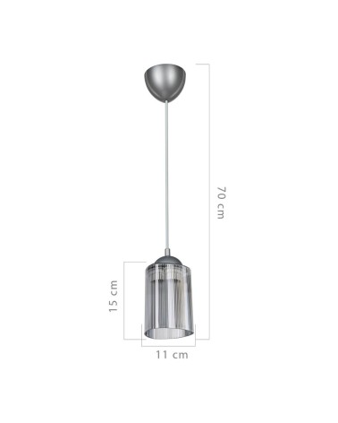 Lampada da soffitto Optical MDL3871 con paralume triangolo in plastica fumè