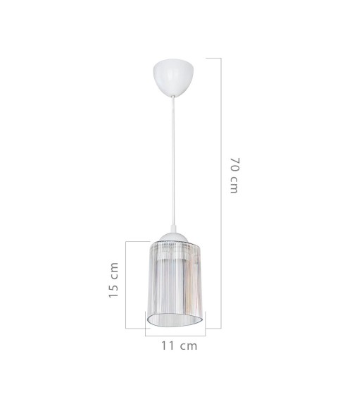 Lampada da soffitto Optical MDL3749 con paralume triangolo in plastica ambrato