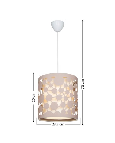 Lampada da soffitto Summer ASZ1179 con intagli colore beige