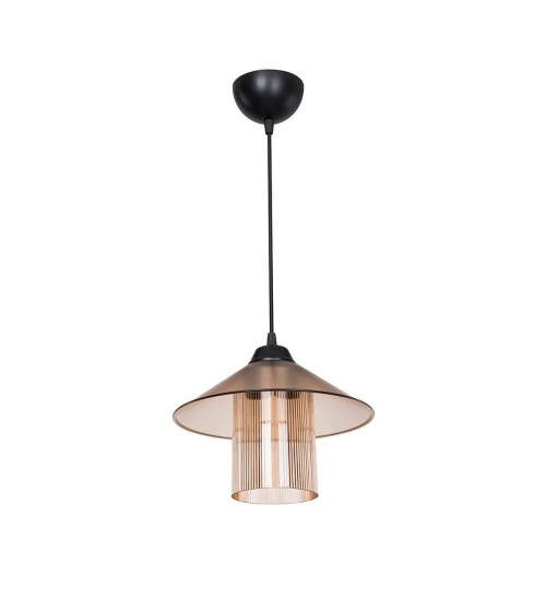 Lampada da soffitto Inka ASZ1464 con paralume in plastica ambrata