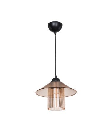 Lampada da soffitto Inka ASZ1464 con paralume in plastica ambrata