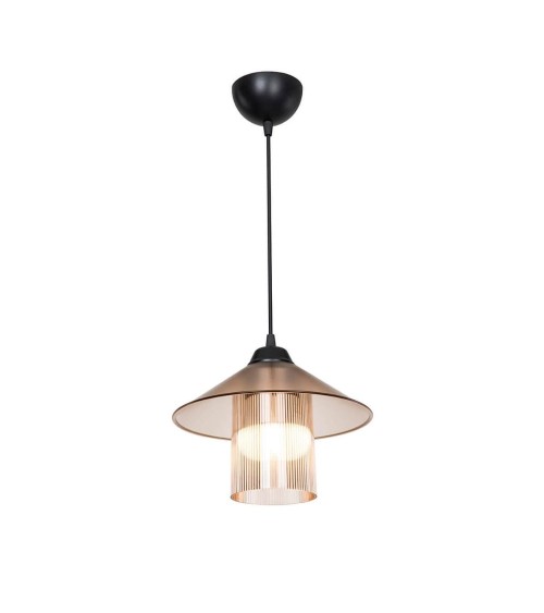 Lampada da soffitto Inka ASZ1464 con paralume in plastica ambrata