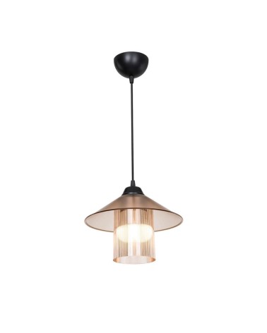 Lampada da soffitto Inka ASZ1464 con paralume in plastica ambrata