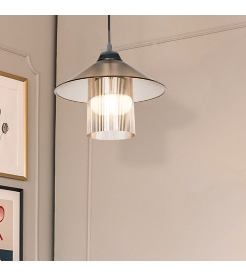 Lampada da soffitto Inka ASZ1464 con paralume in plastica ambrata