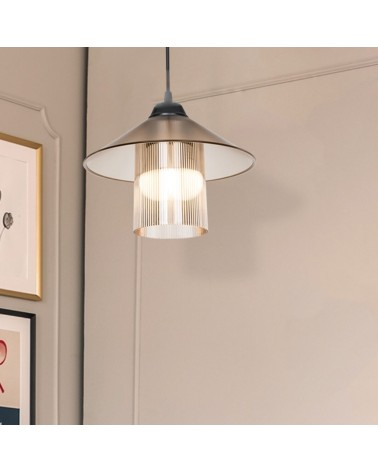 Lampada da soffitto Inka ASZ1464 con paralume in plastica ambrata