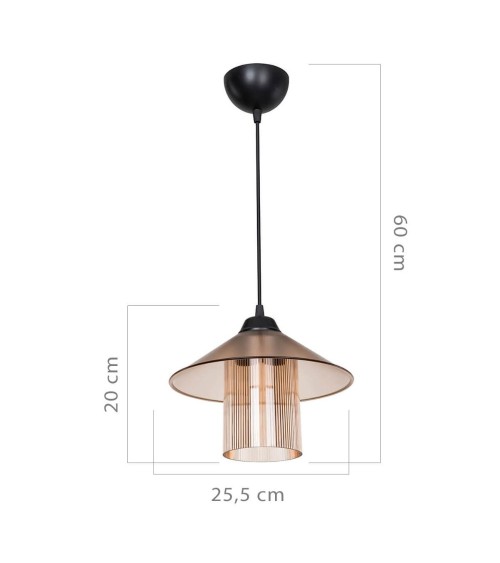 Lampada da soffitto Inka ASZ1464 con paralume in plastica ambrata