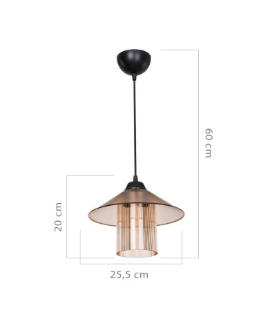 Lampada da soffitto Inka ASZ1464 con paralume in plastica ambrata