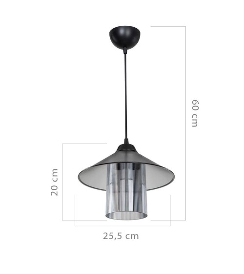 Lampada da soffitto Inka ASZ1463 con paralume in plastica fumé