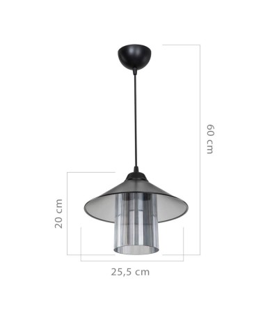 Lampada da soffitto Inka ASZ1463 con paralume in plastica fumé