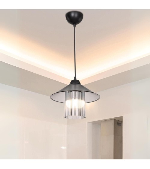 Lampada da soffitto Inka ASZ1463 con paralume in plastica fumé