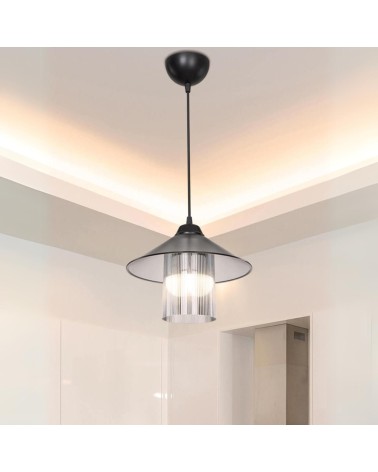 Lampada da soffitto Inka ASZ1463 con paralume in plastica fumé