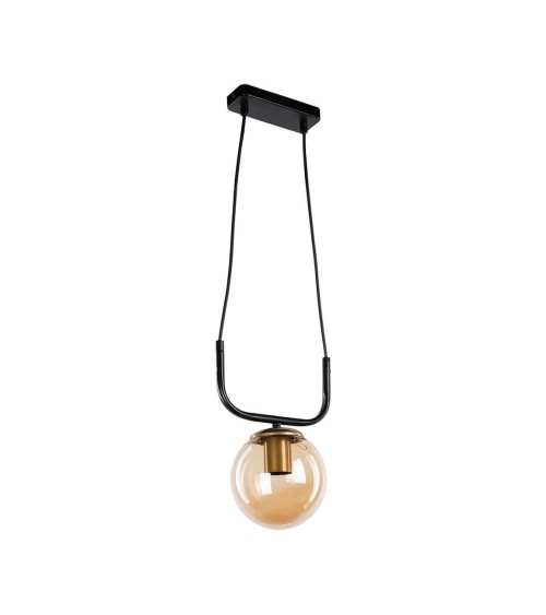 Lampada da soffitto Terena ASZ1422 in metallo nero con 1 portalampada