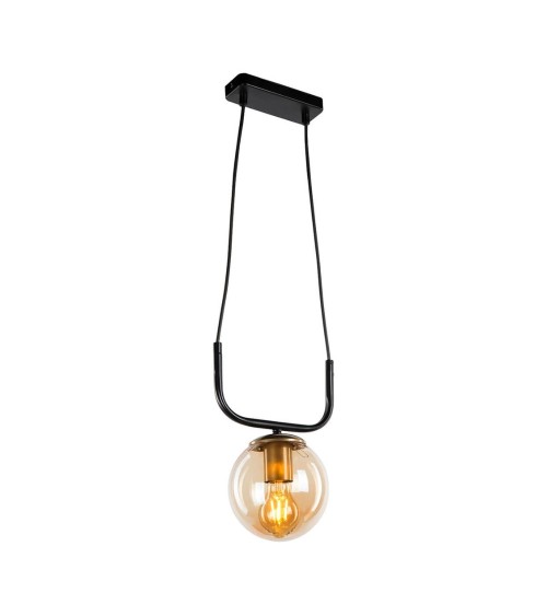 Lampada da soffitto Terena ASZ1422 in metallo nero con 1 portalampada
