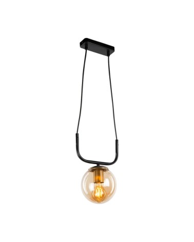 Lampada da soffitto Terena ASZ1422 in metallo nero con 1 portalampada