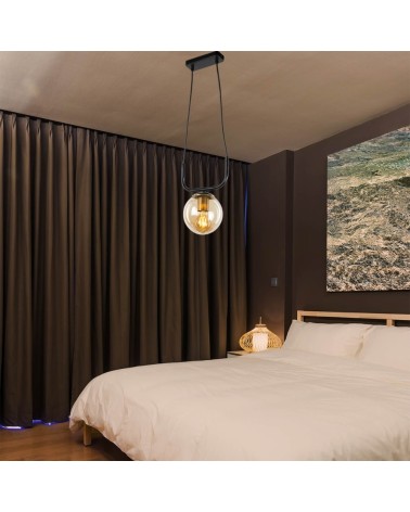 Lampada da soffitto Terena ASZ1422 in metallo nero con 1 portalampada