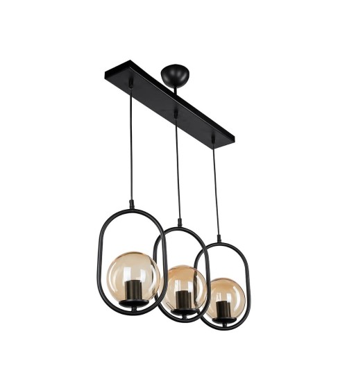 Lampada da soffitto Narissa ASZ1332 in metallo nero con tre portalampada