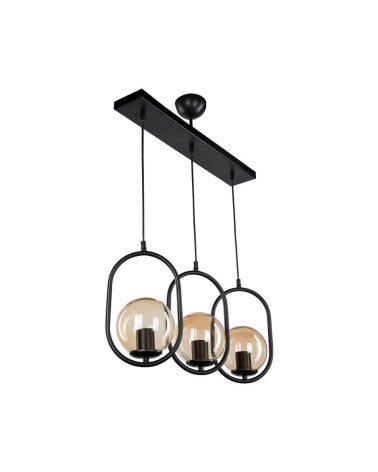Lampada da soffitto Narissa ASZ1332 in metallo nero con tre portalampada