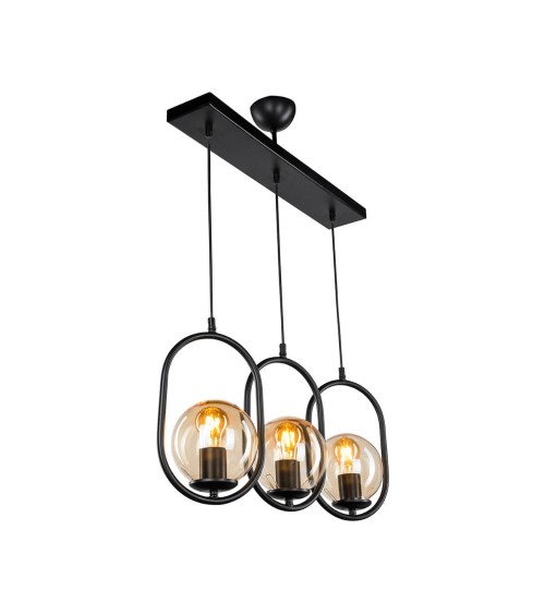 Lampada da soffitto Narissa ASZ1332 in metallo nero con tre portalampada