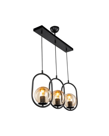 Lampada da soffitto Narissa ASZ1332 in metallo nero con tre portalampada