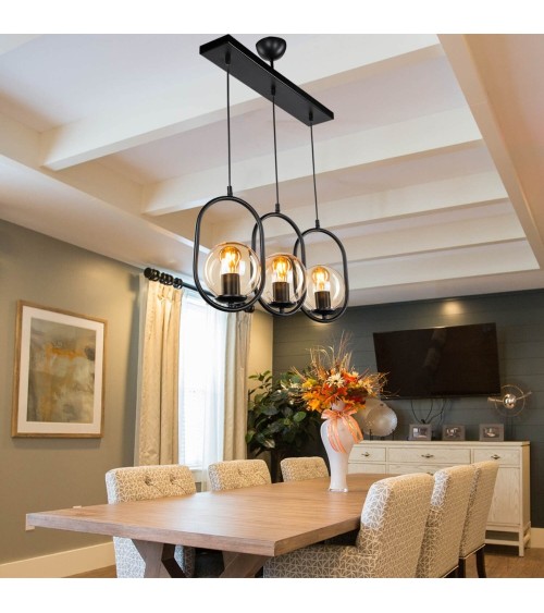 Lampada da soffitto Narissa ASZ1332 in metallo nero con tre portalampada