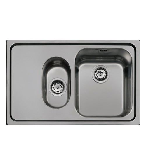 Lavello Smeg SP7915SN 79x50 cm 1+1/2 vasca con gocciolatoio sinistro acciaio inox nero