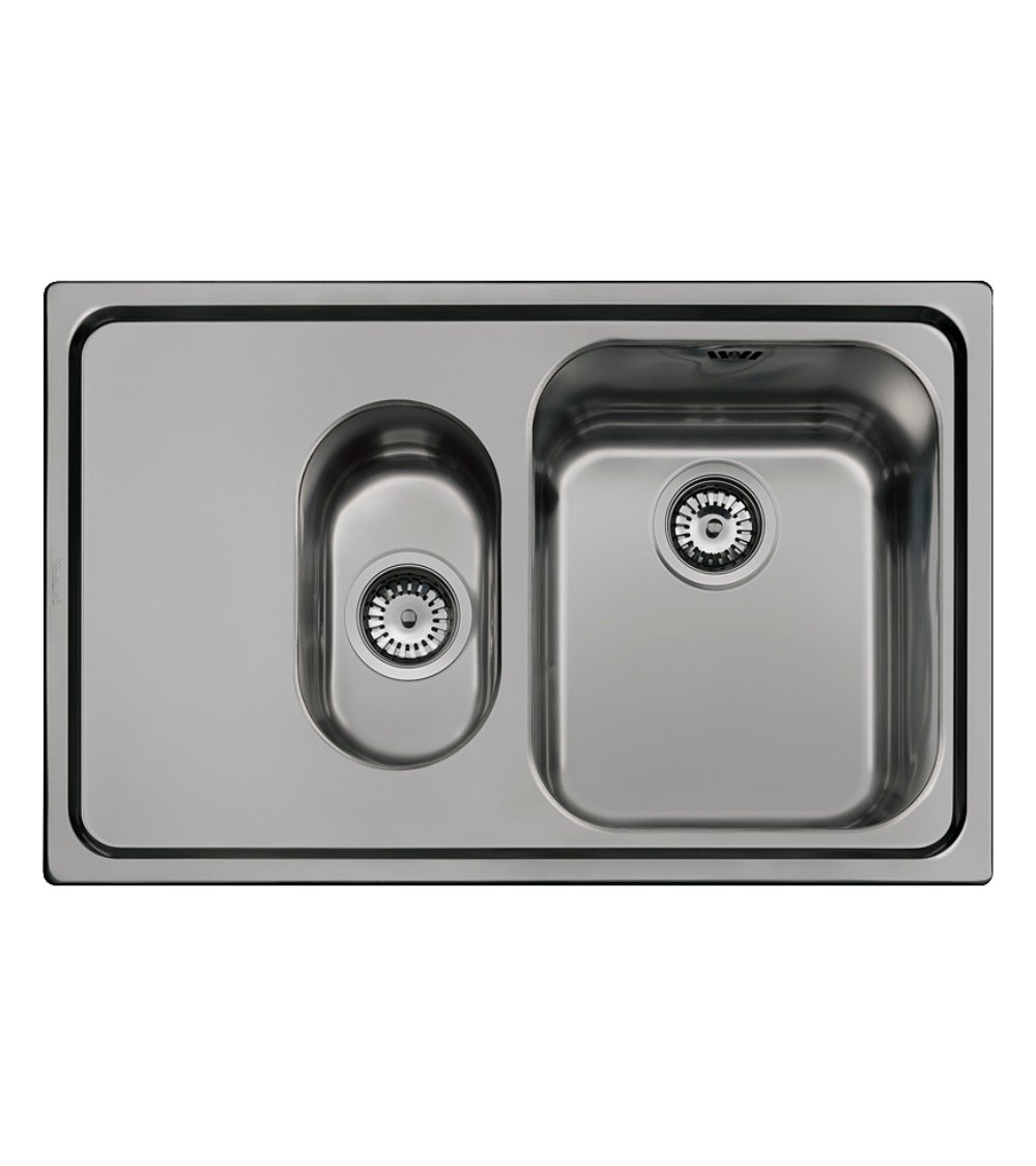 Lavello Smeg SP7915SN 79x50 cm 1+1/2 vasca con gocciolatoio sinistro acciaio inox nero