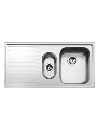 Lavello Smeg LL102S2 semifilo 100x50 cm 1+1/2 vasca con gocciolatoio sinistro inox