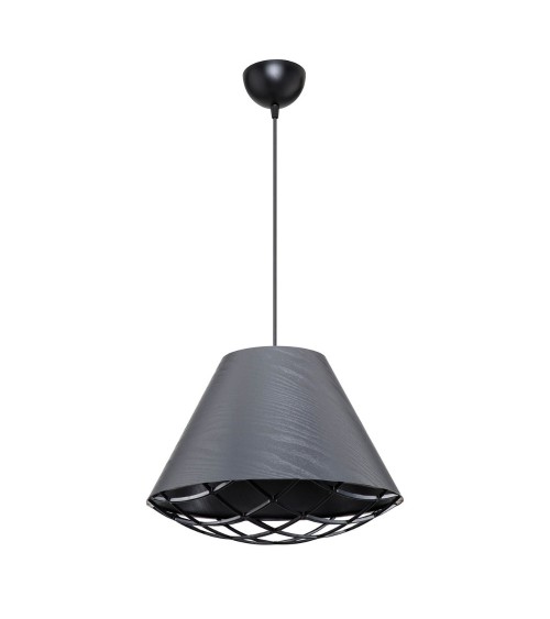 Lampada da soffitto Ayda ASZ1560 con paralume in tessuto antracite