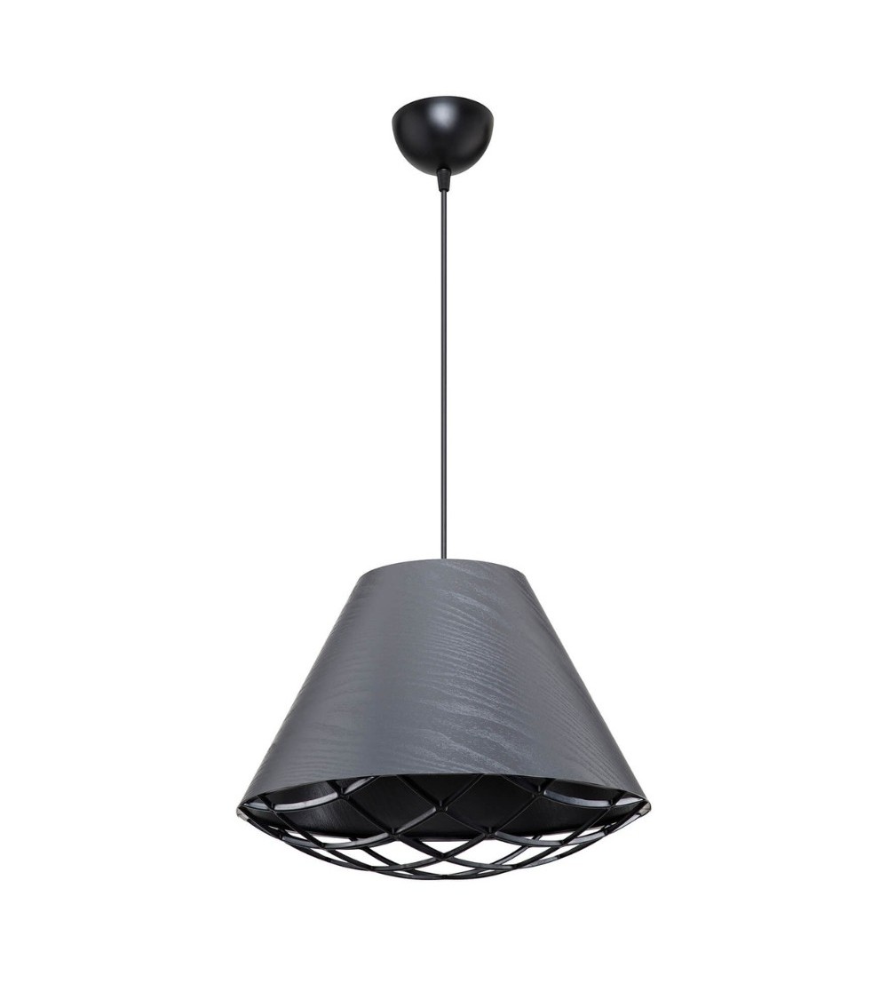 Lampada da soffitto Ayda ASZ1560 con paralume in tessuto antracite