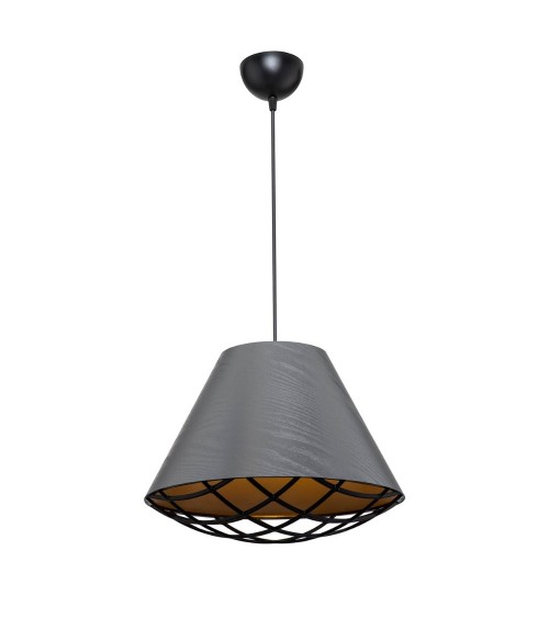 Lampada da soffitto Ayda ASZ1560 con paralume in tessuto antracite