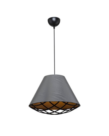 Lampada da soffitto Ayda ASZ1560 con paralume in tessuto antracite