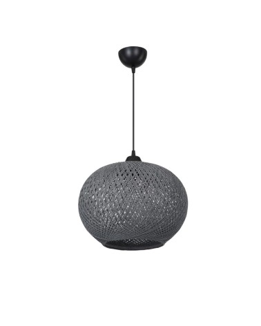 Lampada da soffitto Yumak MDL4745 con paralume in corda antracite