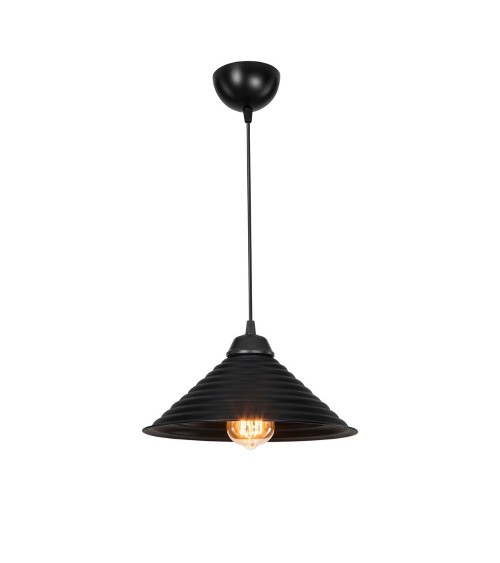Lampada da soffitto Sava ASZ1617 con paralume in metallo nero
