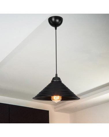 Lampada da soffitto Sava ASZ1617 con paralume in metallo nero