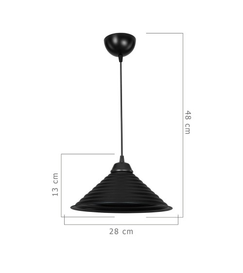 Lampada da soffitto Sava ASZ1617 con paralume in metallo nero